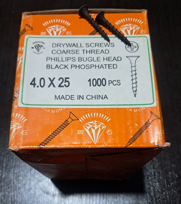 پیچ ام دی اف MDF سایز ۴ × ۲۵ میلیمتر بسته ۱۰۰۰ عددی